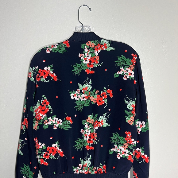 Zara Women's Black Floral Bomber Jacket - Picture 3 of 5